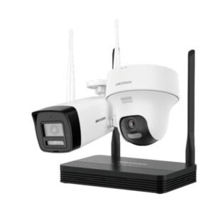 Kit de Cámaras IP WiFi HikVision 1 Cámara Bullet 4MP + 1 Cámara Domo 4MP, 1 Grabador WiFi, Disco 512GB, Incluye Fuente y Cable RJ45 --- NKS424W02H