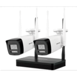 Kit de Cámaras IP WiFi HikVision 2 Cámara Bullet 2MP, 1 Grabador WiFi, Disco 512GB, Incluye Fuente y Cable RJ45 --- NKS422W0H