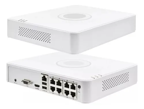 NVR HikVision de 8 canales, 1HDD, 60Mbps, resolución hasta 6MP, 8 puertos PoE, Audio. H.265+ --- DS7108NIQ1/8P