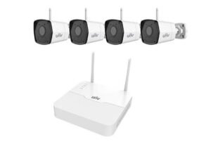 Kit de Cámaras IP WiFi Uniview Bullet --- 1 Grabador NVR --- NVR301-04LS3-W + 4 Cámaras WiFi --- IPC2122LB-AF28WK-G