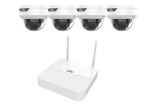 Kit de Cámaras IP WiFi Uniview Domo --- 1 Grabador NVR --- NVR301-04LS3-W + 4 Cámaras WiFi --- IPC322LB-ABF28WK-G