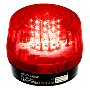 Luz estrobo color rojo de 54 LEDS, sirena incorporada 100dB, 12v, SECO-LARM --- SL-1301-SAQ/R