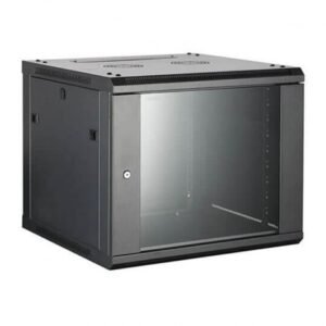 Gabinete rack de pared 600mm*450mm*6U, puerta de cristal templado, cerradura redonda pequeña, Marca IFlux — FD-WM-H-6W6D4