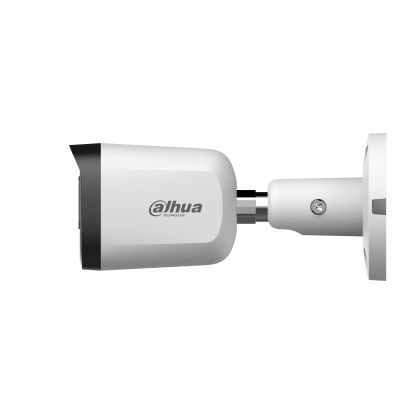 Cámara análoga Dahua Bullet 2MP, Smart Dual light, lente 3.6mm, micrófono integrado, IR 30m, IP67 para exteriores, carcasa-plástica --- HAC-B1A21N-U-IL