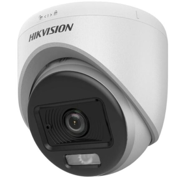 Cámara análoga HikVision Domo 2MP, ColorVu, luz blanca, micrófono integrado, IP67 para exteriores --- DS-2CE70KF0T-LPFS