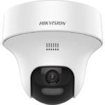 Cámara análoga hibrida HikVision PT 5MP, luz estroboscópica, sirena, micrófono integrado, IP67 para exteriores --- DS-2CE70K0T-PTLTS
