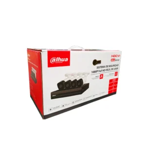Kit de cámaras análogas Dahua (4 cámaras 2MP - B1A21), grabador XVR1B04-I, 4 cables BNC 18metros, disco duro y fuente de poder --- KIT1B04B1A21 (EN CAJA)