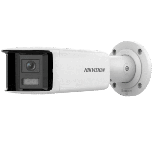 Cámara IP HikVision ColorVu Bullet 4MP, AcuSense (SMD), con doble lente angular 180 grados, sirenas de alarma/audio y luz estrobo, WDR, audio bidireccional, PoE, IP67 --- DS-2CD2T46G2P-ISU/SL