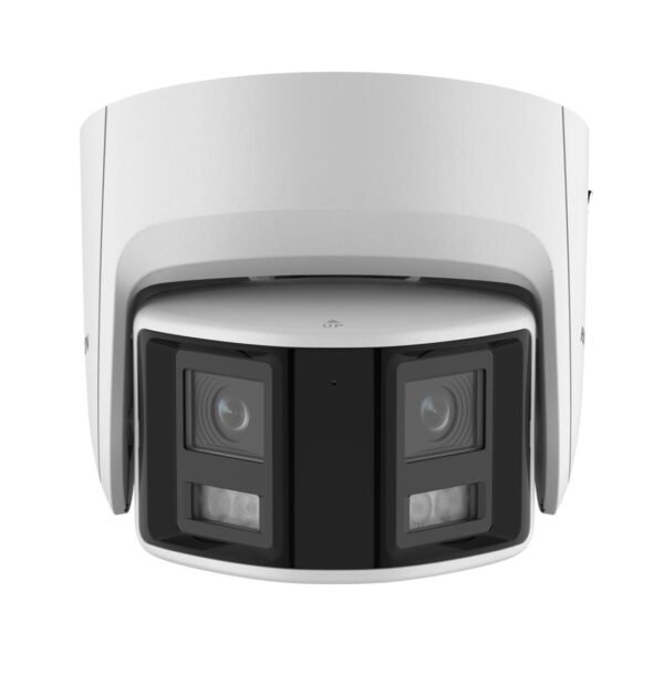 Cámara IP HikVision ColorVu Domo 4MP, AcuSense (SMD), con doble lente angular 180 grados, sirenas de alarma/audio y luz estrobo, WDR, audio bidireccional, PoE, IP67 --- DS-2CD2347G2P-LSUSL