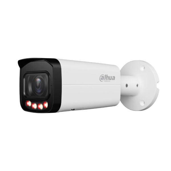 Cámara IP Dahua Bullet 4MP, Varifocal motorizado, Smart Dual light, SMD Plus, Protección perimetral, PoE, entrada y salida de alarma, WDR, micrófono integrado, protección IK10 antivandálica e IP67 para exteriores --- IPC-HFW2449T-ZAS-IL