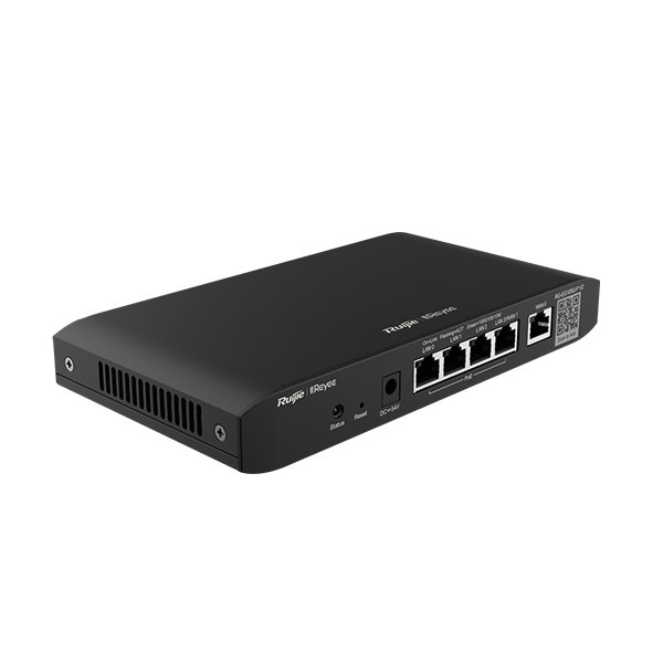 Router Ruijie-Reyee, con portal cautivo, administración en la nube con bloqueo de aplicaciones, multi-WAN para balanceo de cargas, 5Puertos PoE 10/100/1000 --- RG-EG105G-P-V3