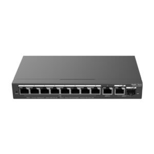 Switch PoE Ruijie-Reyee, 8PoE+, 10Puertos 10/100/1000, 1Puerto Uplink, 1SFP1G, 130Watts de potencia, VLANs --- RG-ES210GS-P