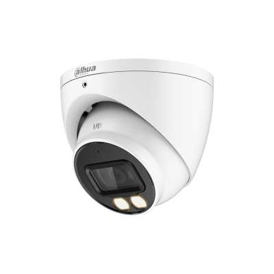 Cámara análoga Dahua Domo 5MP, Smart Dual light, micrófono integrado, lente 3.6mm, IR 40m, IP67 para exteriores --- HAC-HDW1509TN-IL-A
