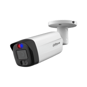 Cámara análoga Dahua TIOC Bullet 5MP, Protección perimetral, salida de alarma-sirena y luz estrobo, Smart Dual light, IP67 exteriores --- HAC-ME1509THN-PV