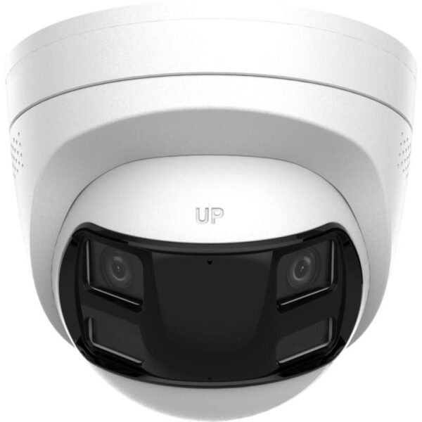 Cámara IP HikVision Domo 6MP, con doble lente angular 180 grados, sirenas de alarma/audio y luz estrobo, WDR, audio bidireccional, PoE, IP67 --- DS-2CD1363G2P-LIUFSL