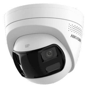 Cámara IP HikVision Domo 6MP, con doble lente angular 180 grados, sirenas de alarma/audio y luz estrobo, WDR, audio bidireccional, PoE, IP67 --- DS-2CD1363G2P-LIUFSL