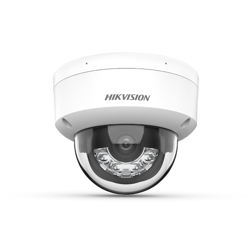 Cámara IP HikVision Domo-Cúpula 2MP, luz LED hibrida, IR 30m, micrófono integrado, PoE, IK08, IP67 --- DS2CD1123G2-LIU